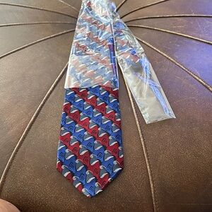 J. Garcia Red White and Blue Geometric Tie